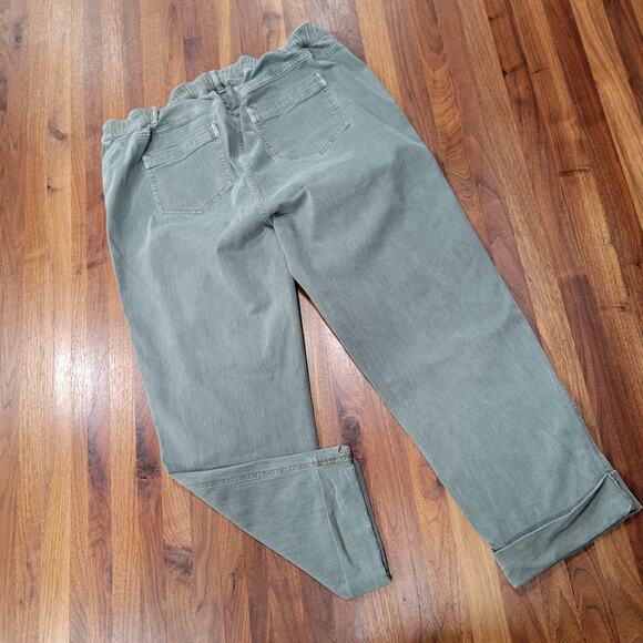 J. Jill Denim High Rise Crop Straight Leg Green Pants Size 18 - Picture 2 of 11